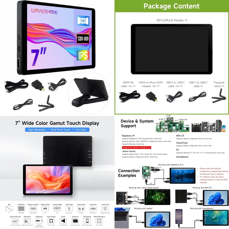 for Aismartlink Waveshare 7 In - Raspberry Pi 5 评论和价格